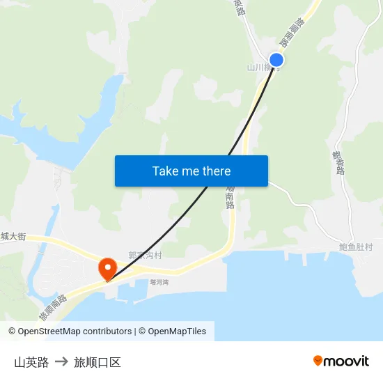山英路 to 旅顺口区 map
