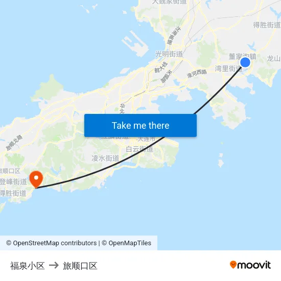 福泉小区 to 旅顺口区 map
