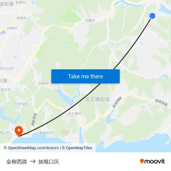 金柳西路 to 旅顺口区 map