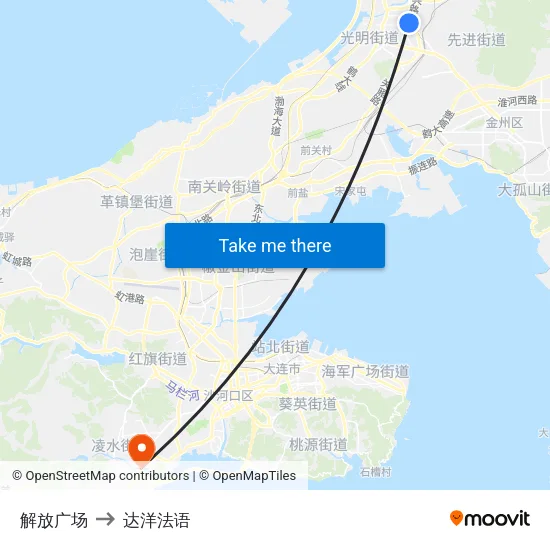 解放广场 to 达洋法语 map