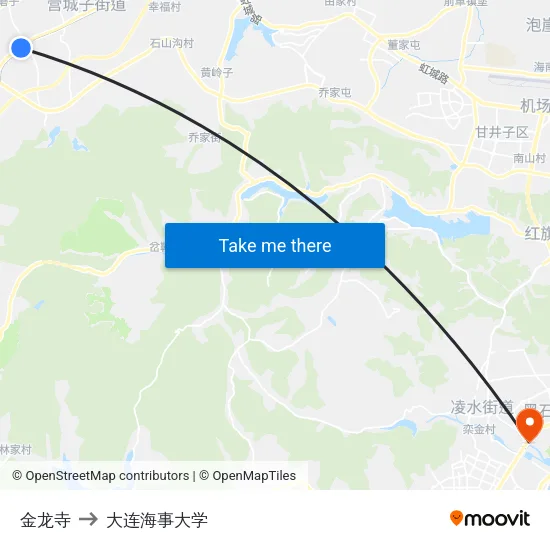 金龙寺 to 大连海事大学 map