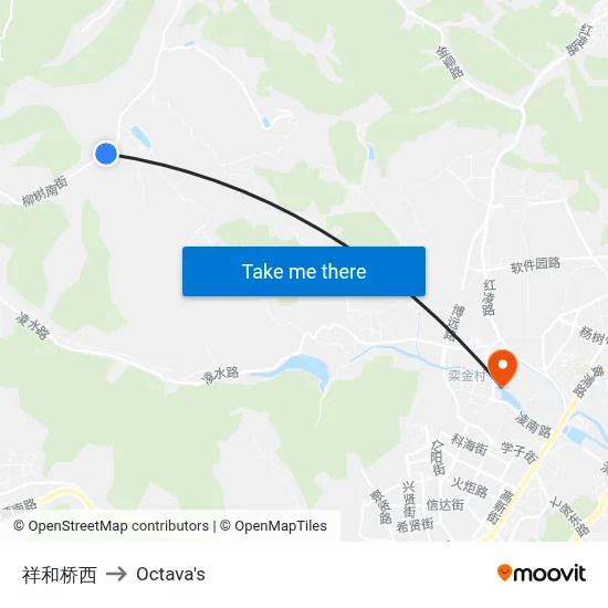 West of Xianghe Bridge to Octava's map