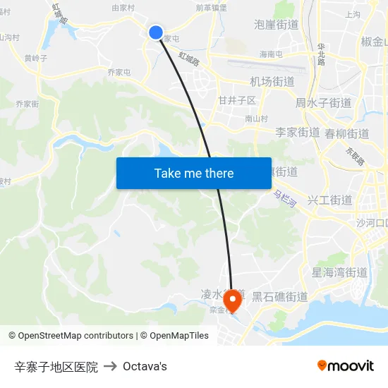 Xinzhaizi District Hospital to Octava's map