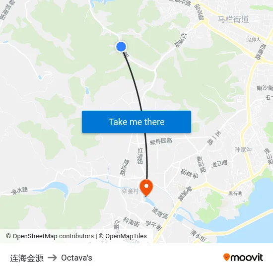 Lianhai Jinyuan to Octava's map