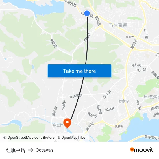 Hongqi Middle Road to Octava's map
