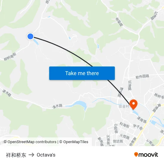 East of Xianghe Bridge to Octava's map