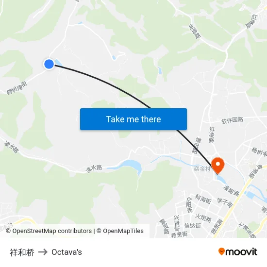 Xianghe Bridge to Octava's map