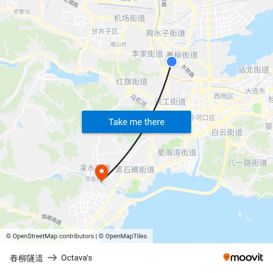 Chunliu Tunnel to Octava's map
