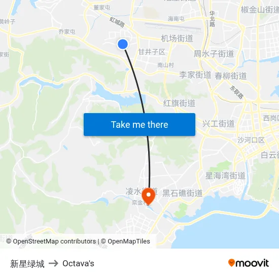 Xinxing Lvcheng to Octava's map