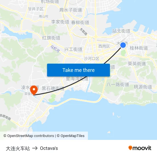 Dalian Railway Station to Octava's map