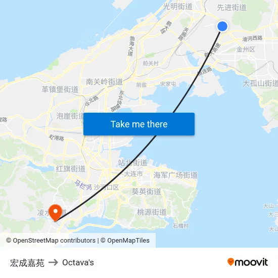 Hongcheng Jiayuan to Octava's map