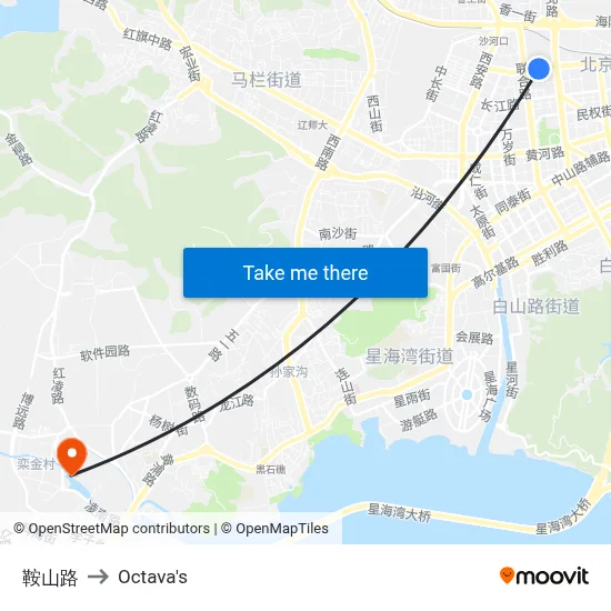 Anshan Road to Octava's map