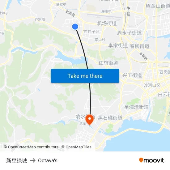 Xinxing Lvcheng to Octava's map