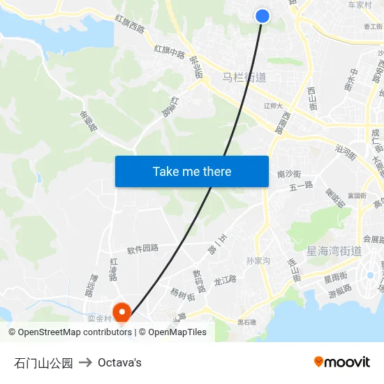 Shimenshan Park to Octava's map