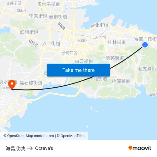 Haichang City to Octava's map