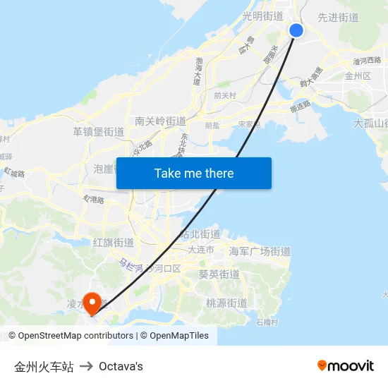 Jinzhou Railway Station to Octava's map