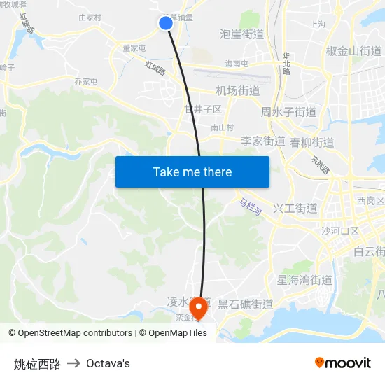 Yaokan West Road to Octava's map