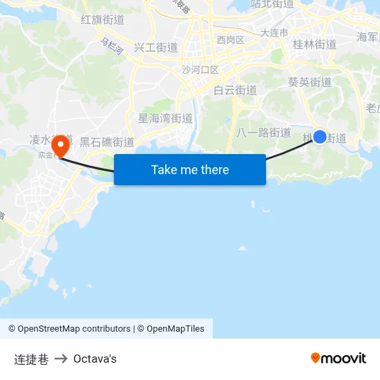 Lianjie Lane to Octava's map