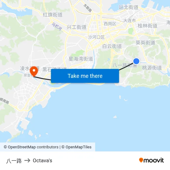 Bayi Road to Octava's map