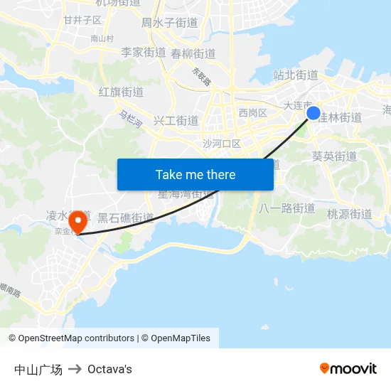 Zhongshan Square to Octava's map