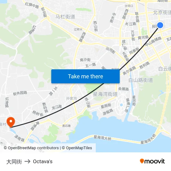 Datong Street to Octava's map