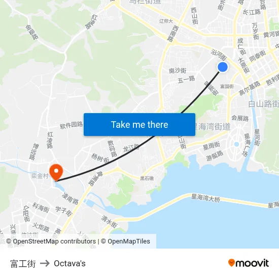 Fugong Street to Octava's map