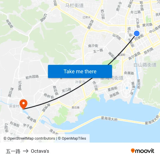 Wuyi Road to Octava's map
