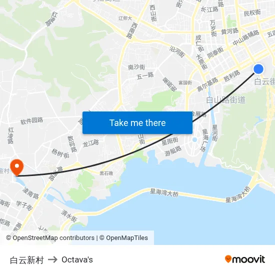 Baiyun New Village to Octava's map