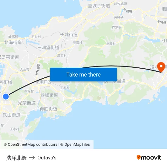 Haoyang North Street to Octava's map