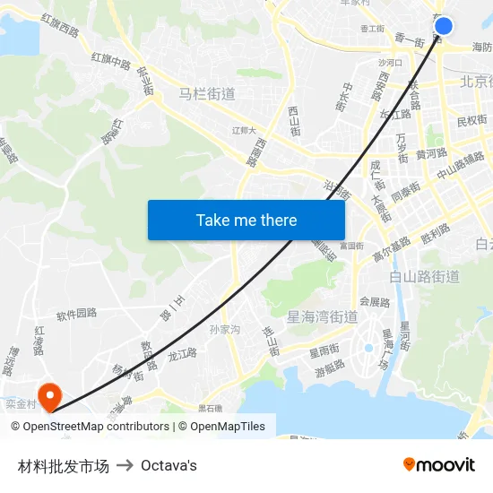 Materials Wholesale Market to Octava's map