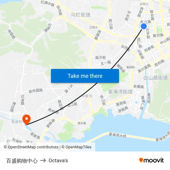 Baisheng Shopping Center to Octava's map