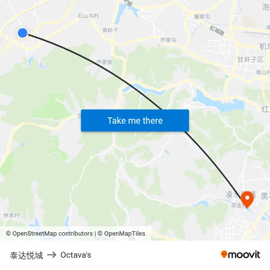 TEDA Joy City to Octava's map