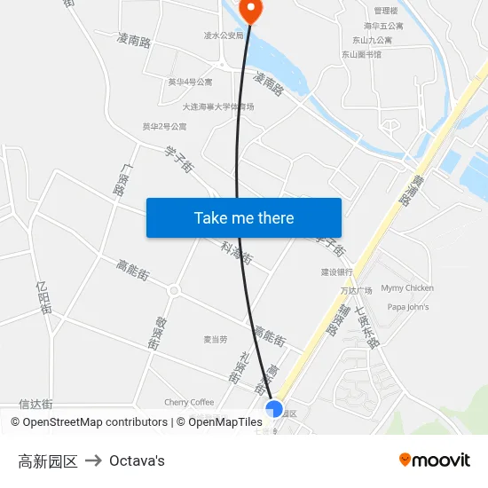High-Tech Park to Octava's map