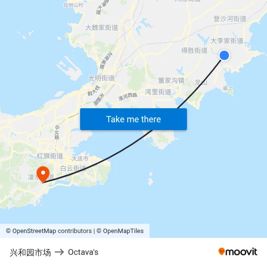 Xinghe Yuan Market to Octava's map