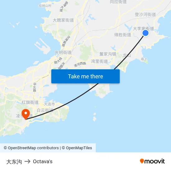 Dadonggou to Octava's map
