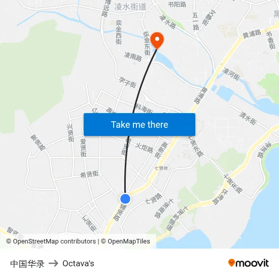 China Hualu to Octava's map