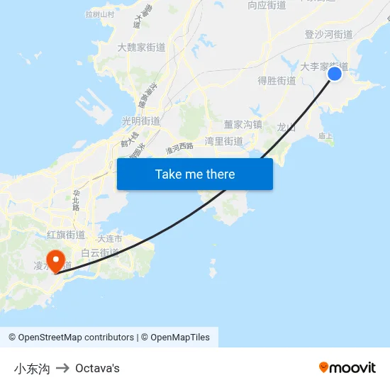 Xiao Donggou to Octava's map