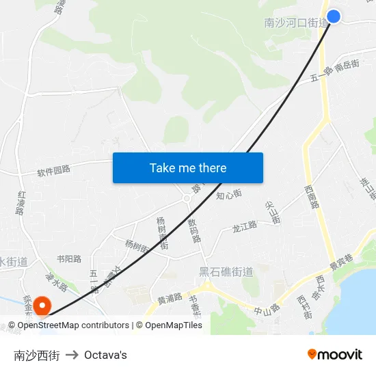 Nansha West Street to Octava's map