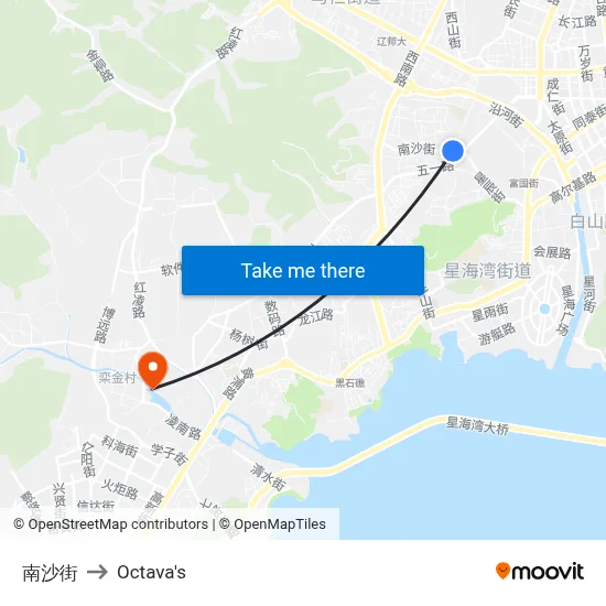 Nansha Street to Octava's map