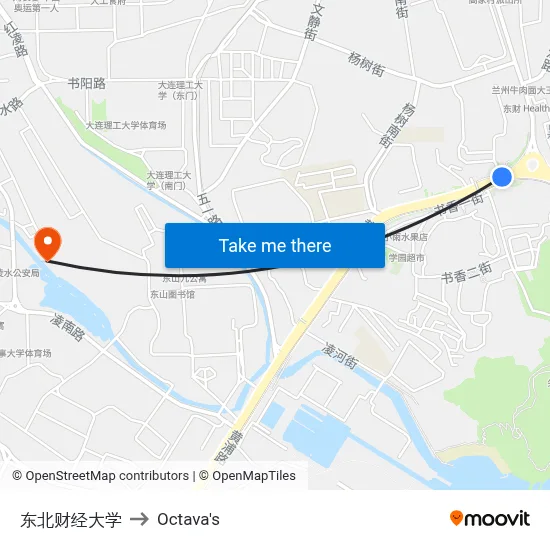 Dongbei University of Finance to Octava's map