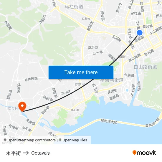 Yongping Street to Octava's map