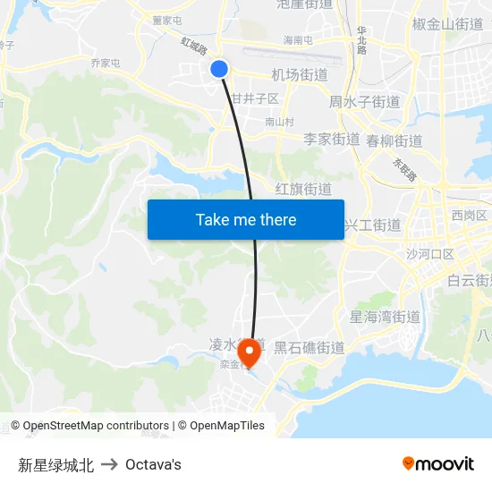 Xinxing Lvcheng North to Octava's map