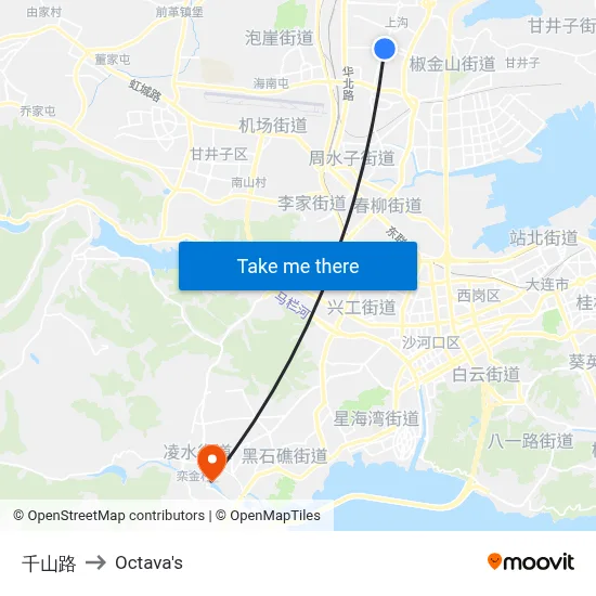 Qianshan Road to Octava's map