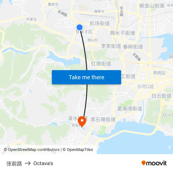 Zhangqian Road to Octava's map