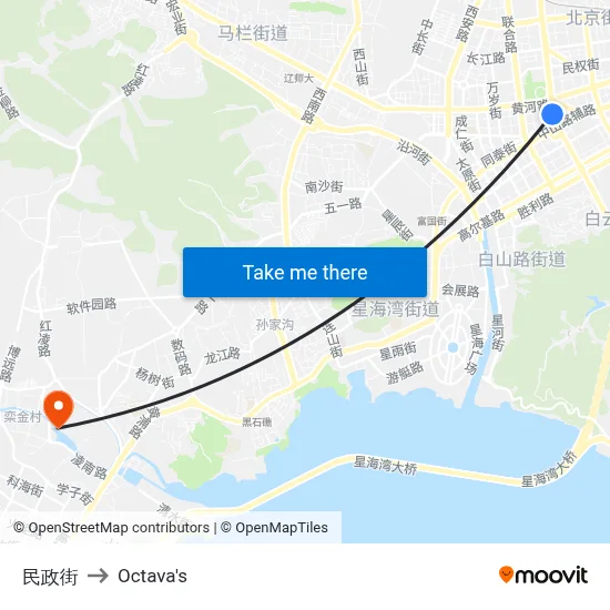 Minzheng Street to Octava's map