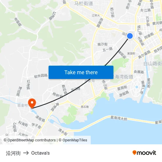 Yan River Street to Octava's map