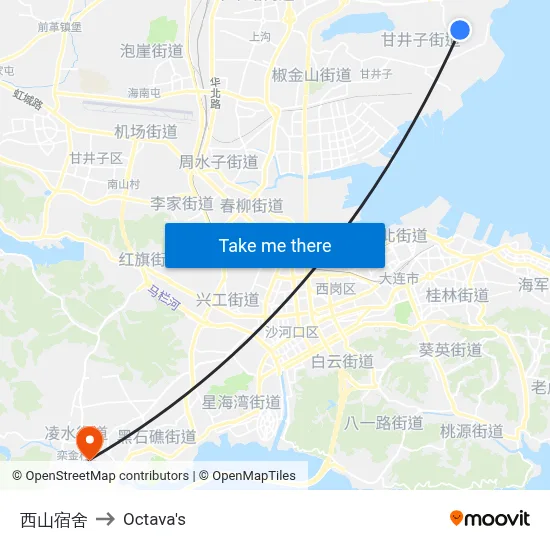 Xishan Dormitory to Octava's map