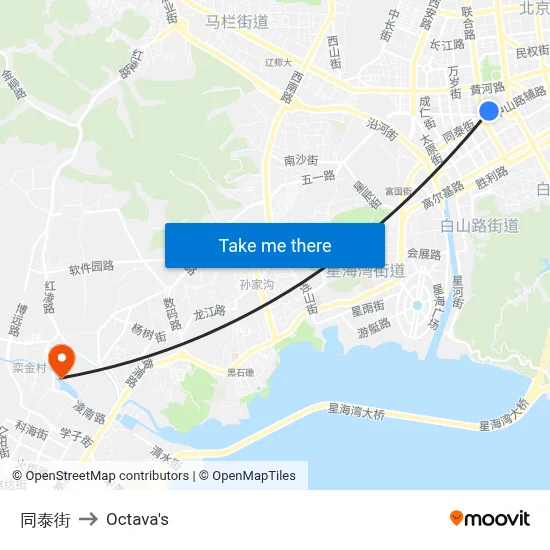 Tongtai Street to Octava's map