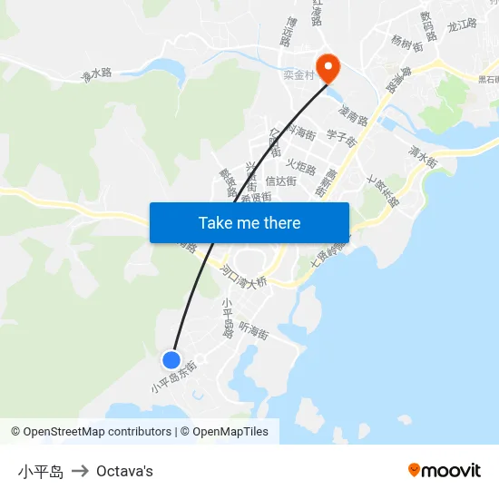 Xiaoping Island to Octava's map