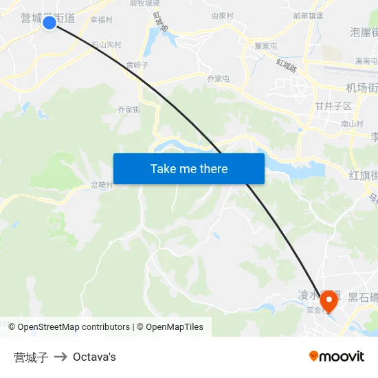 Yingchengzi to Octava's map